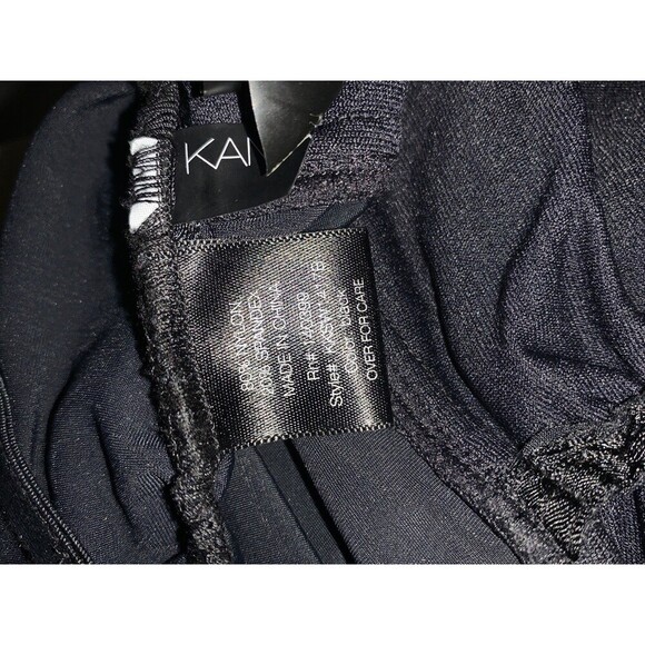 Kamali Kulture Shirred Waist Mio  One Piece Swim Ruched Black Large Halter Cut - Picture 13 of 13